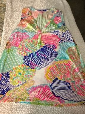 Lilly Pulitzer Multicolor Printed Sleeveless Top in Pink, Blue, Green